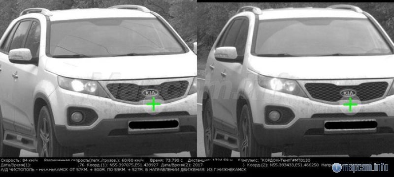 Замер скорости, конец участка замера средней скорости