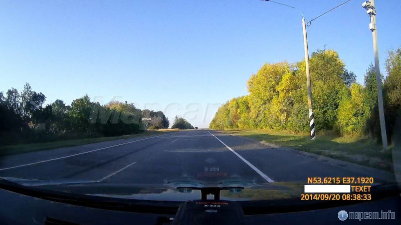 На столбе справа на выезде в сторону Орла