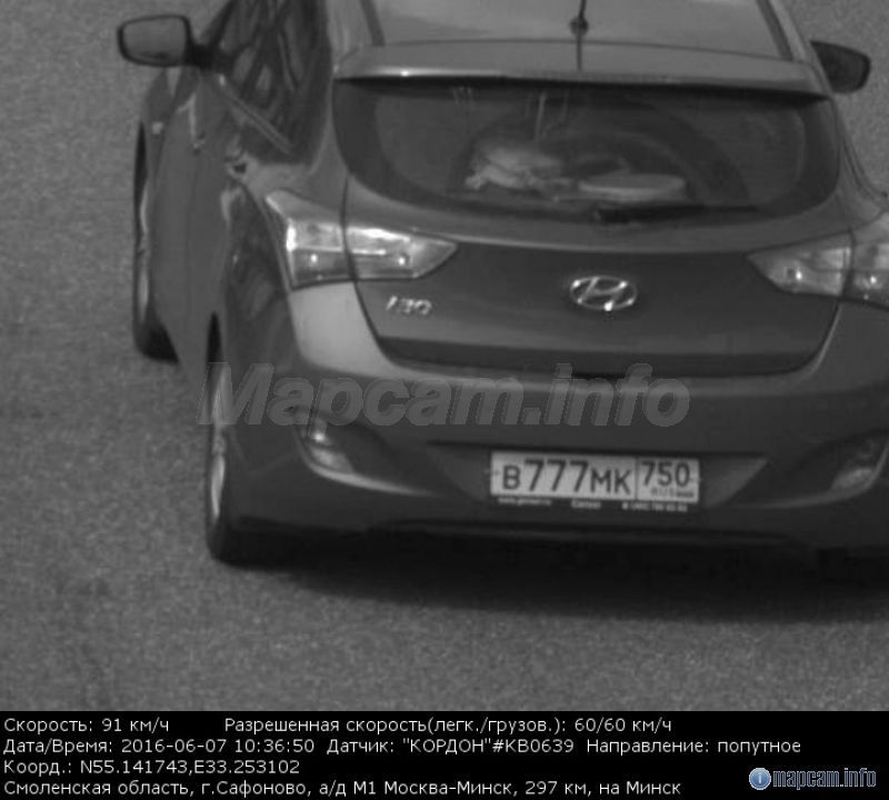 Кордон (в спину), 60 км/ч