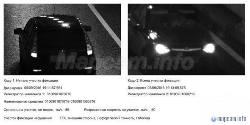 Ещё один сентябрьский штраф со средней скоростью